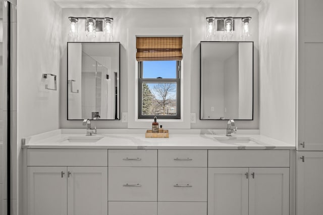 16830 59th Ave N, Plymouth, MN 55446 - full bathroom with double vanity and a stall shower
