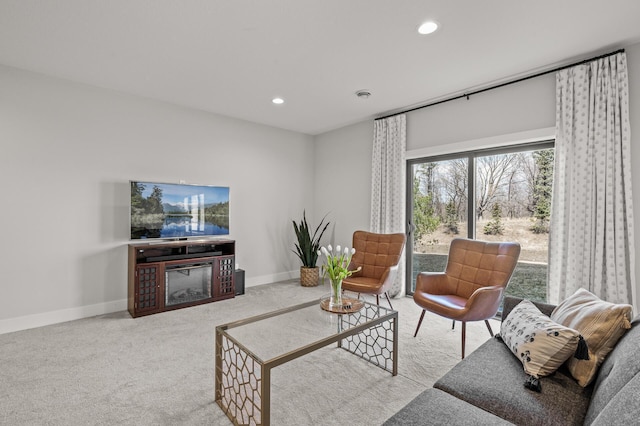 16830 59th Ave N, Plymouth, MN 55446 - carpeted living room featuring baseboards and recessed lighting