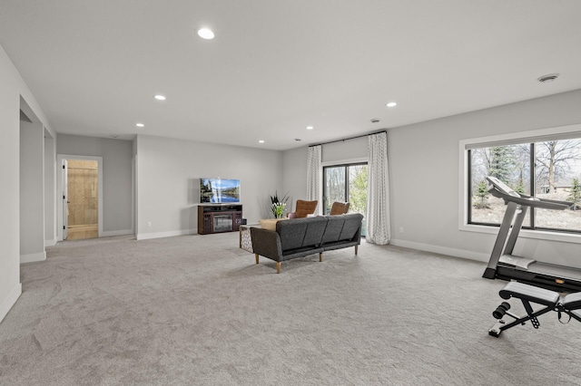 16830 59th Ave N, Plymouth, MN 55446 - living room featuring recessed lighting and light colored carpet