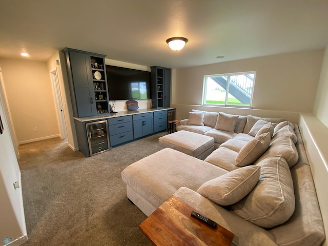1819 67th Ave S, Fargo, ND 58104 - carpeted living area featuring wine cooler and a dry bar