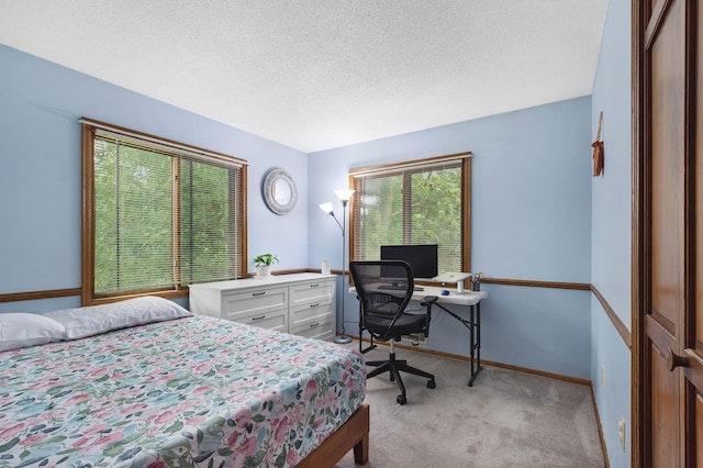2539 83rd Ct N, Brooklyn Park, MN 55444 - bedroom featuring light carpet, a desk, and a textured ceiling