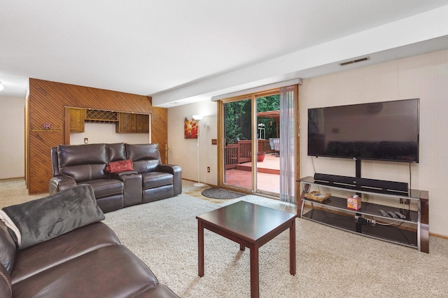 2539 83rd Ct N, Brooklyn Park, MN 55444 - carpeted living area featuring wood walls
