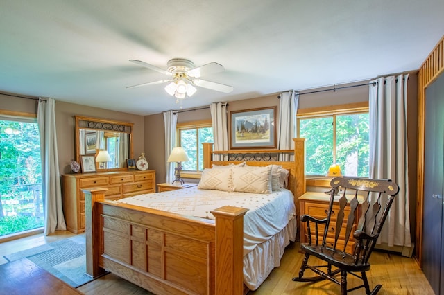 31759 County 30, Laporte, MN 56461 - bedroom featuring light wood-style flooring and a ceiling fan