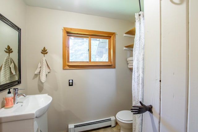 31759 County 30, Laporte, MN 56461 - bathroom featuring a baseboard radiator and vanity