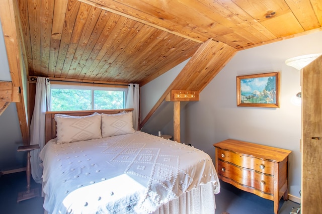 31759 County 30, Laporte, MN 56461 - bedroom featuring wood ceiling and lofted ceiling