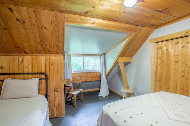31759 County 30, Laporte, MN 56461 - bedroom with concrete flooring and wood ceiling
