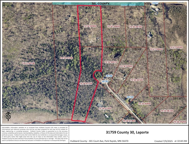 31759 County 30, Laporte, MN 56461 - map of property location featuring property parcel outlined