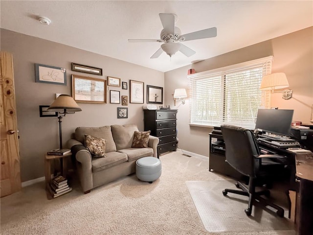 7310 Moose Lake Rd NE, Blackduck, MN 56630 - carpeted office with ceiling fan and baseboards