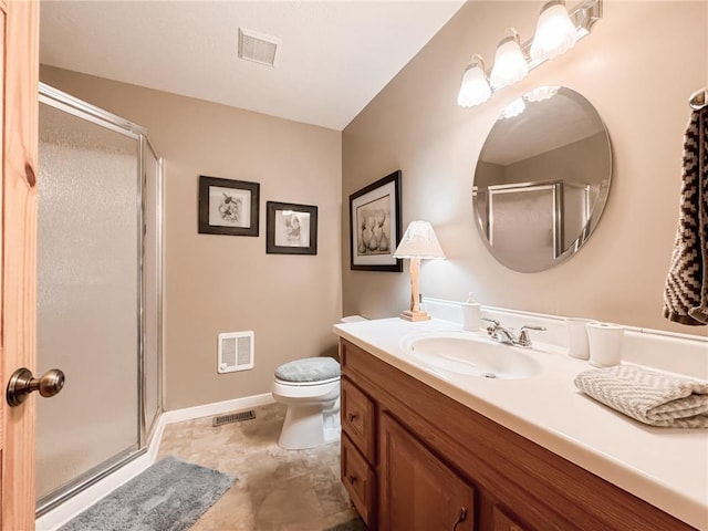 7310 Moose Lake Rd NE, Blackduck, MN 56630 - bathroom with vanity, a stall shower, and heating unit