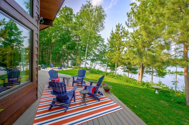 16267 Conners Ln, Sand Lake Twp, WI 54876 - wooden terrace with a lawn
