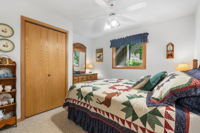20592 Lehmicke Ln, Trade Lake, WI 54853 - carpeted bedroom featuring a closet and a ceiling fan
