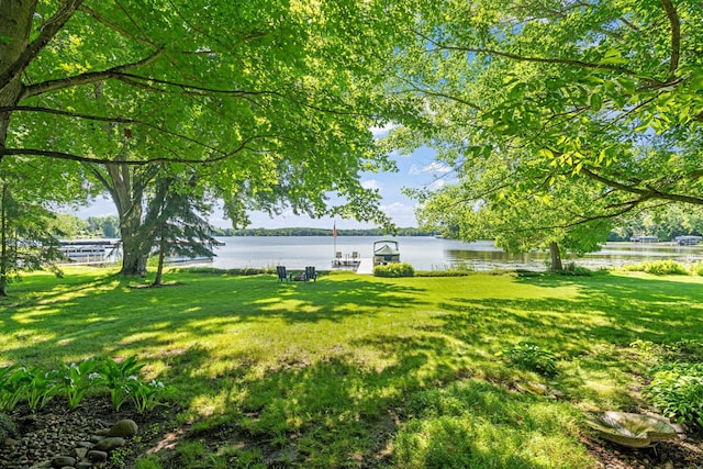 20592 Lehmicke Ln, Trade Lake, WI 54853 - view of grassy yard featuring a water view