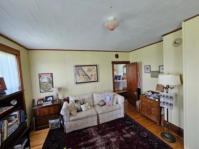 86389 245th St, Albert Lea, MN 56007 - living area featuring ornamental molding and wood finished floors