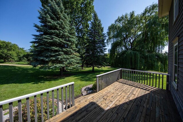 37437 State Highway 7, Big Stone Twp, MN 56278 - wooden deck with a lawn