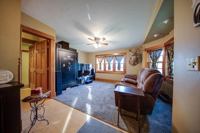 37437 State Highway 7, Big Stone Twp, MN 56278 - living area featuring ceiling fan and baseboards