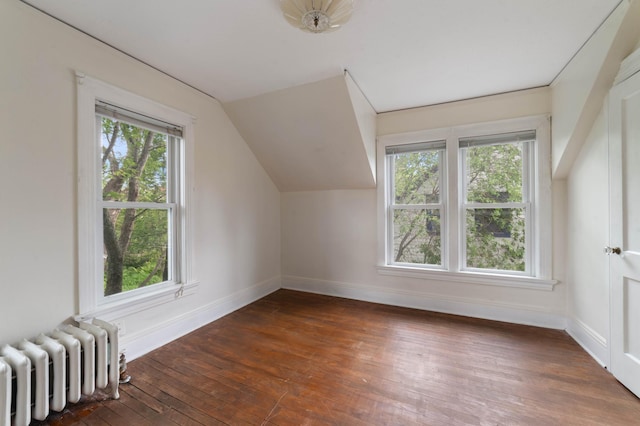211 Saint Marie St, Duluth, MN 55803 - bonus room featuring radiator, healthy amount of natural light, hardwood / wood-style floors, and lofted ceiling