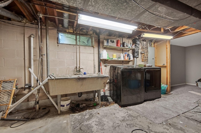 3237 Jerry Ct, White Bear Lake, MN 55110 - unfinished below grade area with separate washer and dryer and electric panel