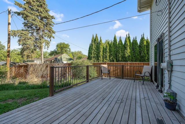 3237 Jerry Ct, White Bear Lake, MN 55110 - wooden terrace featuring a fenced backyard