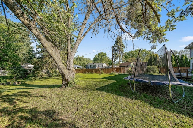 3237 Jerry Ct, White Bear Lake, MN 55110 - fenced backyard featuring a trampoline