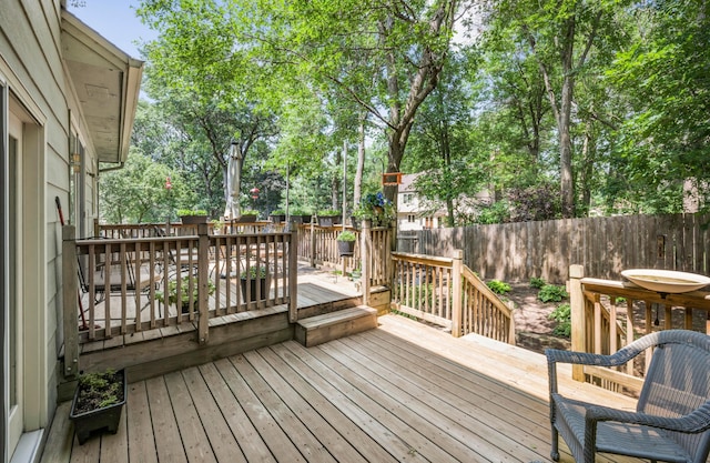 12145 Jonquil St NW, Coon Rapids, MN 55433 - wooden terrace featuring a fenced backyard