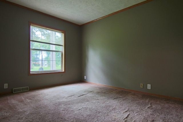 23829 Bulrush Dr, Lake Edward Twp, MN 56465 - carpeted spare room with crown molding and a textured ceiling