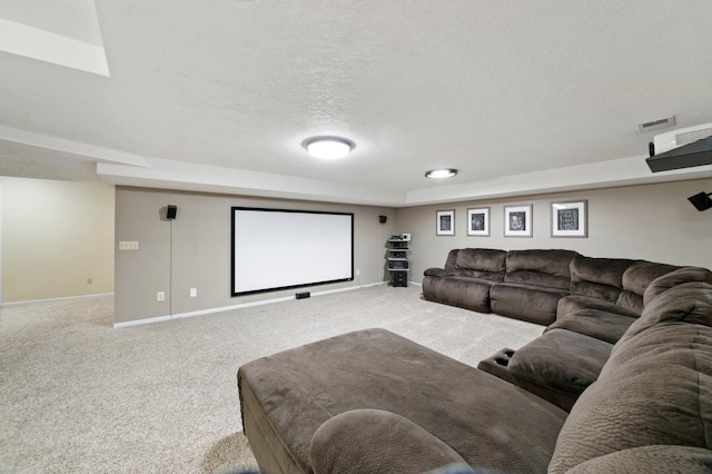 1110 Lecuyer Dr, Stillwater, MN 55082 - carpeted home theater room with baseboards and a textured ceiling