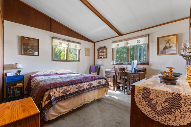 674 Greer Ave NW, Maple Lake, MN 55358 - carpeted bedroom with vaulted ceiling and a desk