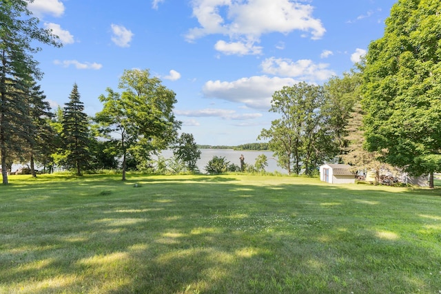 674 Greer Ave NW, Maple Lake, MN 55358 - view of grassy yard with a storage shed