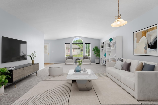 3204 49th St NW, Rochester, MN 55901 - living room with vaulted ceiling and carpet floors