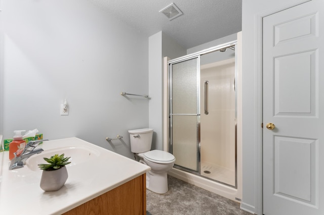 3204 49th St NW, Rochester, MN 55901 - full bathroom featuring a shower stall, a textured ceiling, and vanity