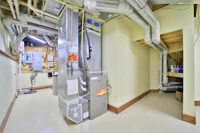 2471 Birch Forest Rd SW, Nisswa, MN 56468 - utility room with electric panel and heating unit