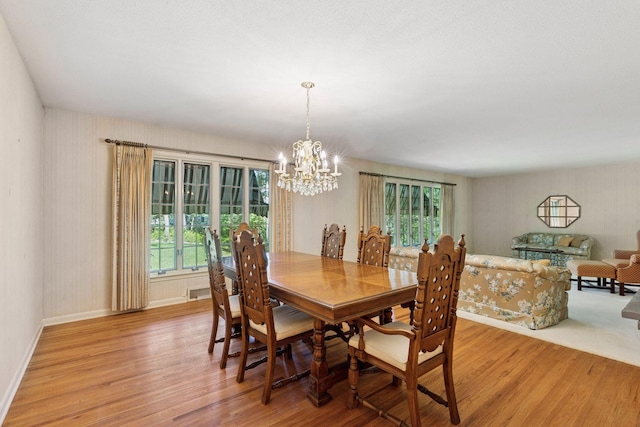 33 Eagle Ridge Rd, North Oaks, MN 55127 - dining area featuring light wood-type flooring, a chandelier, plenty of natural light, and wallpapered walls