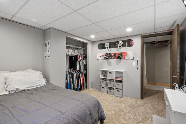 17220 138th Ave N, Dayton, MN 55327 - carpeted bedroom with a drop ceiling, recessed lighting, and a closet