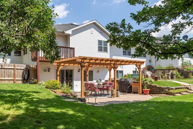 W1162 Aspen Dr, Spring Valley, WI 54767 - back of house with a pergola, a patio, and a shingled roof