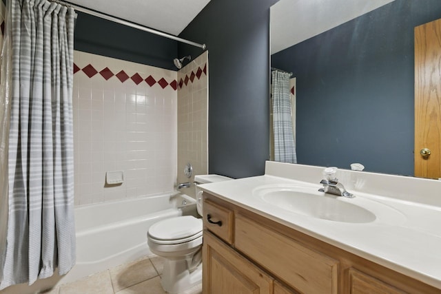 4478 150th St, Savage, MN 55378 - bathroom with shower / tub combo, vanity, and tile patterned flooring