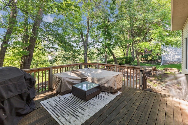 4478 150th St, Savage, MN 55378 - wooden terrace featuring grilling area