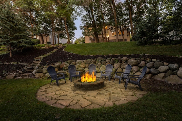 4478 150th St, Savage, MN 55378 - view of patio / terrace featuring an outdoor fire pit