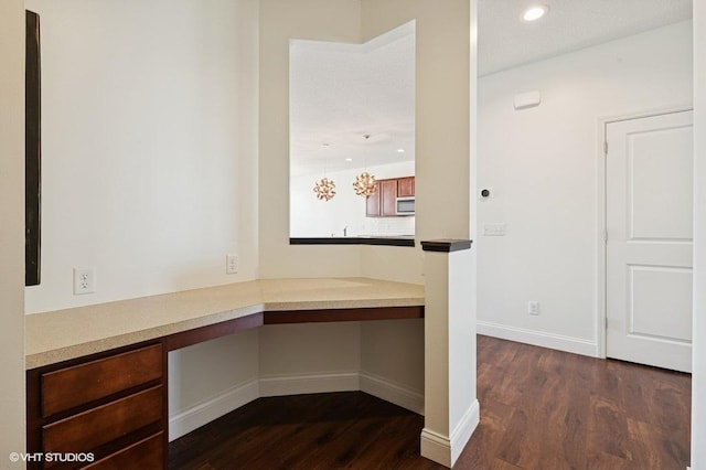 3618 112th Cir NE, Blaine, MN 55449 - corridor featuring dark wood-style floors, recessed lighting, and a desk