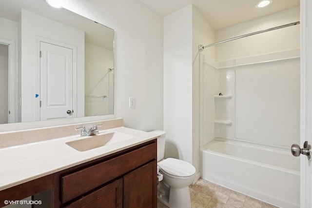 3618 112th Cir NE, Blaine, MN 55449 - bathroom featuring vanity, bathtub / shower combination, and recessed lighting