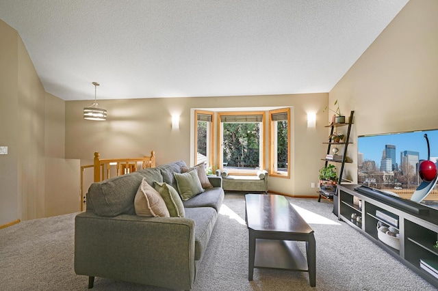 7111 Trenton Ln N, Maple Grove, MN 55369 - carpeted living area with a textured ceiling