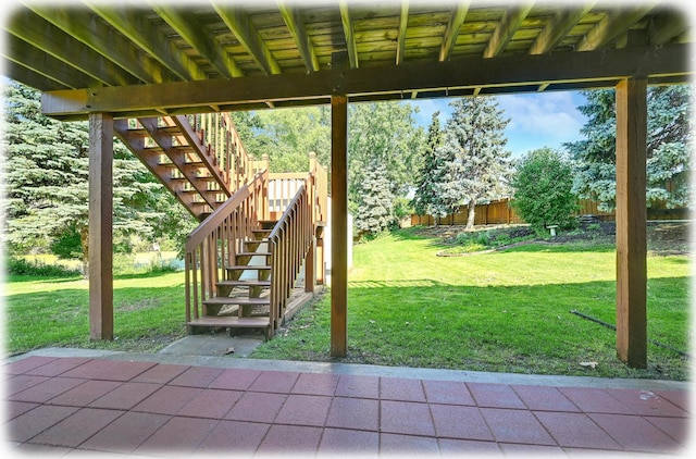 7111 Trenton Ln N, Maple Grove, MN 55369 - view of patio / terrace with stairway