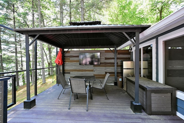 N2590 Warren Rd, Madge Twp, WI 54870 - deck with a gazebo and outdoor dining area