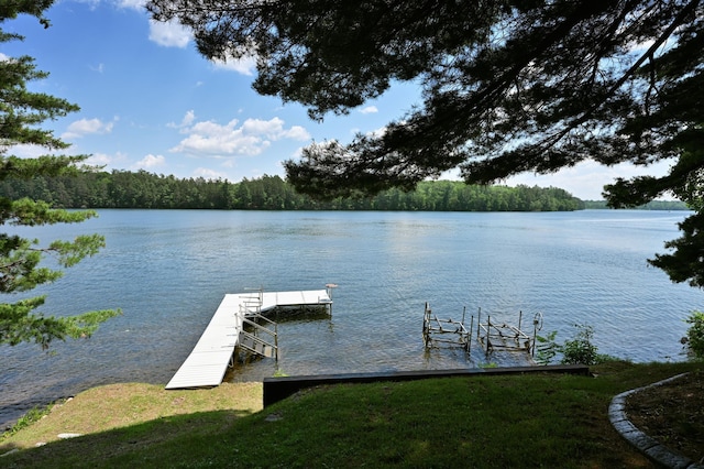 N2590 Warren Rd, Madge Twp, WI 54870 - dock area featuring a water view