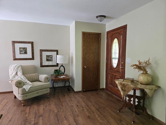 21200 5th St NW, Colfax Twp, MN 56273 - entryway with dark wood finished floors and baseboards