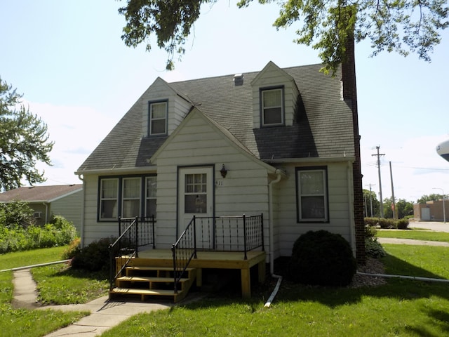 411 Bush St, Lakefield, MN 56150 - new england style home with a front lawn, a chimney, and a shingled roof