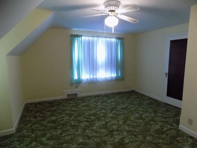 411 Bush St, Lakefield, MN 56150 - additional living space featuring ceiling fan, carpet floors, and vaulted ceiling