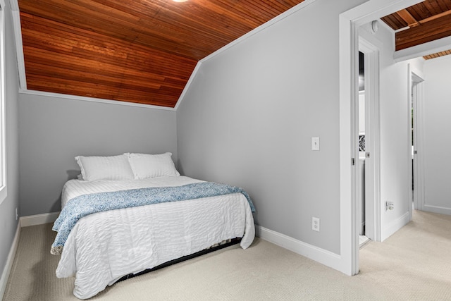 2168 Centerview Ln, Mound, MN 55364 - carpeted bedroom featuring wooden ceiling and vaulted ceiling
