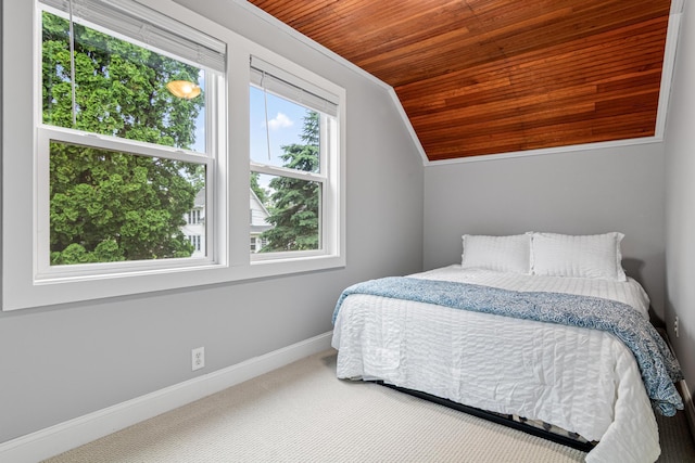 2168 Centerview Ln, Mound, MN 55364 - carpeted bedroom featuring wood ceiling and lofted ceiling