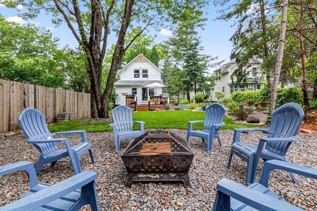 2168 Centerview Ln, Mound, MN 55364 - view of patio with a fire pit and a deck