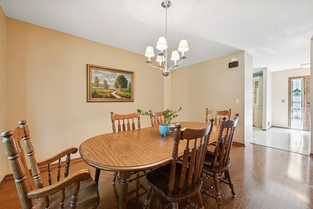 10316 Zinran Ave S, Bloomington, MN 55438 - dining space featuring wood finished floors and a chandelier